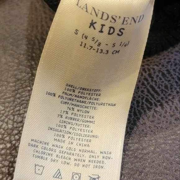 Kids Lands End Black Fleece Mittens - Picture 5 of 5